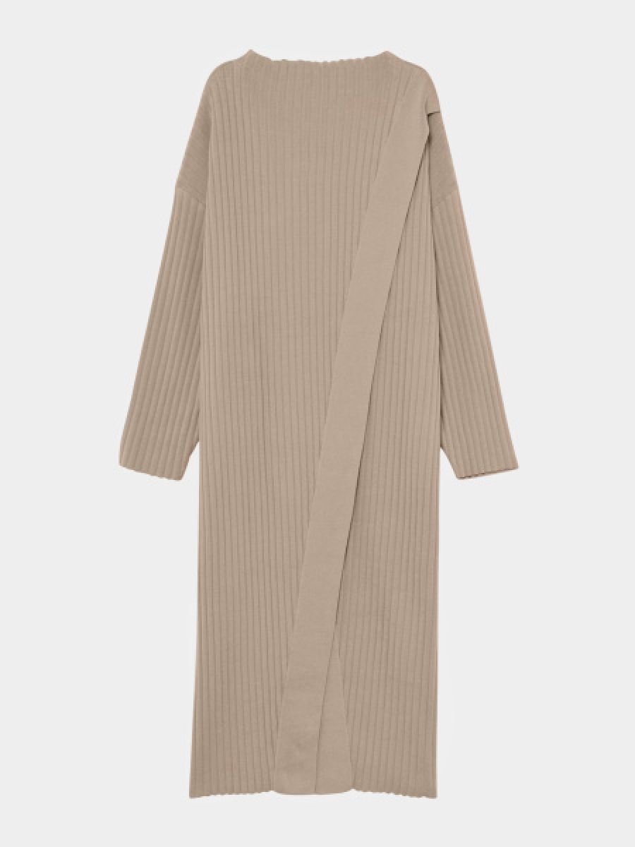 Ribbed Slit Knit Tops